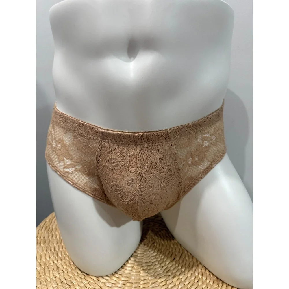 Cosabella Never Say Never Men's Comfort Micro Brief Lace Underwear Nude Beige S